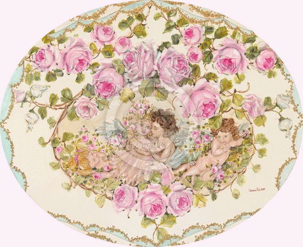 Divine French Romance Cherubs and Roses 