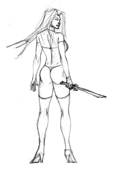 lady death looks around...