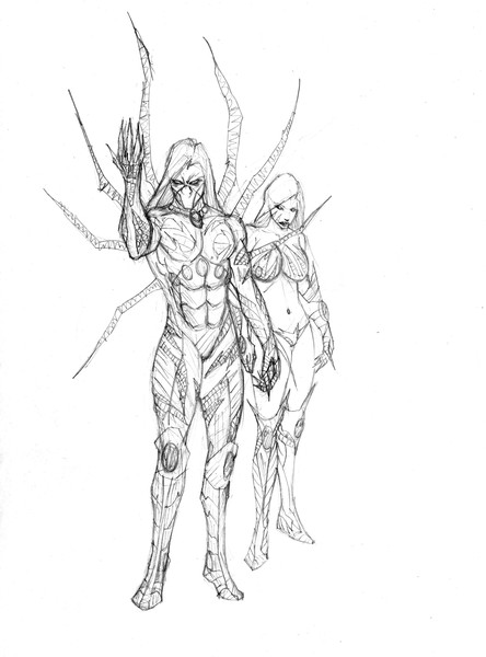 darkness and witchblade stand around...