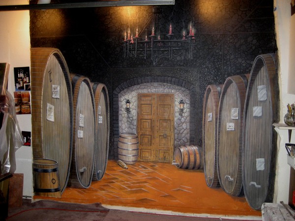 Vintage Wine Cellar Mural...in progress 2