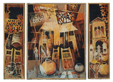 Kedah house in 3 panel