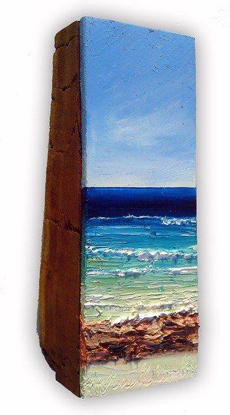 Boobie Beach Rocks oil painting seascape