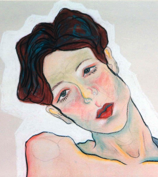 Schiele style self-portrait