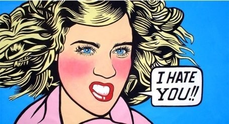 I hate you acrilico sobre lienzo 82 x 150 cm