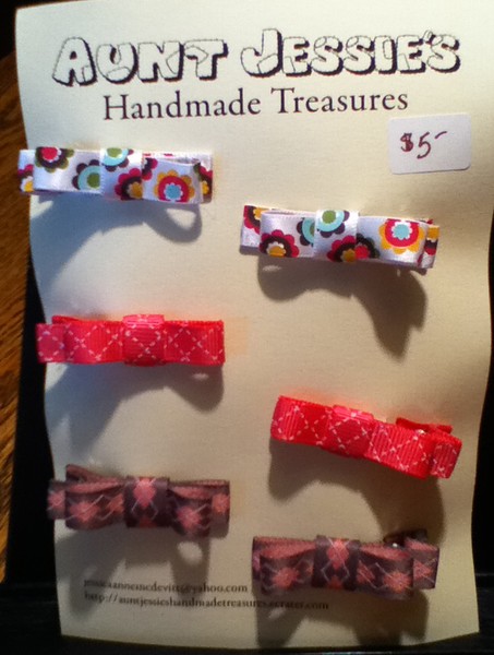 6 Mini Clippie Tuxedo Bows-Flowers and Argyle