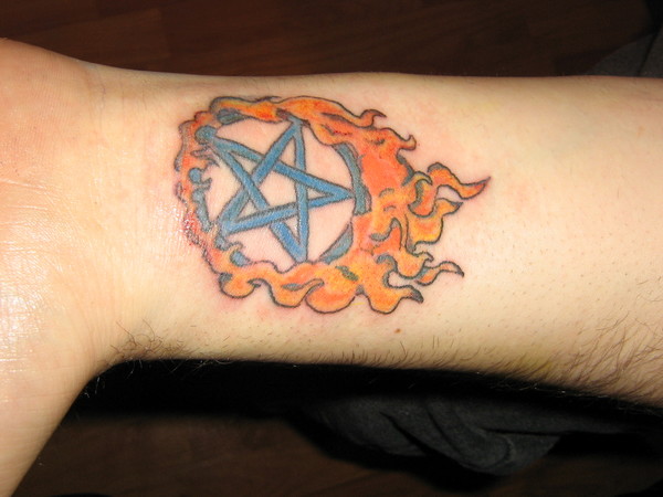 Flaming pentagram