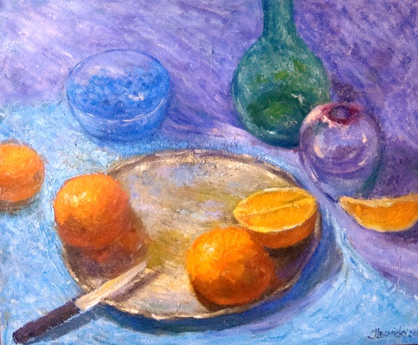Still life with oranges
