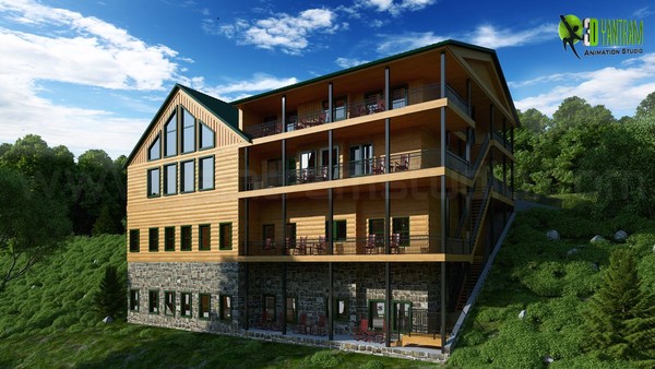 3D Exterior Rendering Design Back View