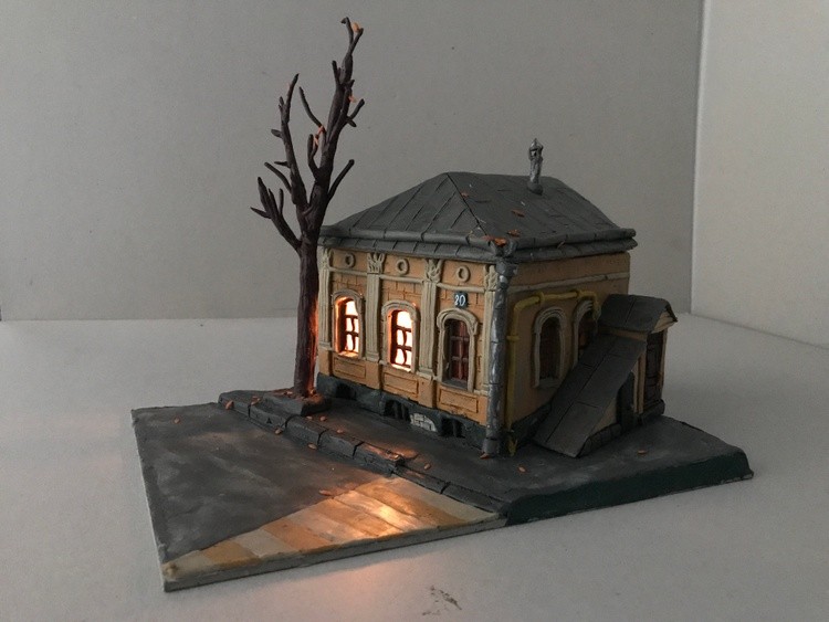 A little House, plasticine, cardboard, 25x17.5x20 cm