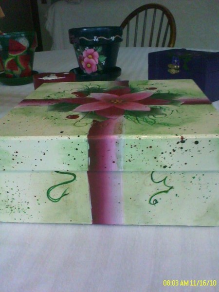 side view of paper mache' box