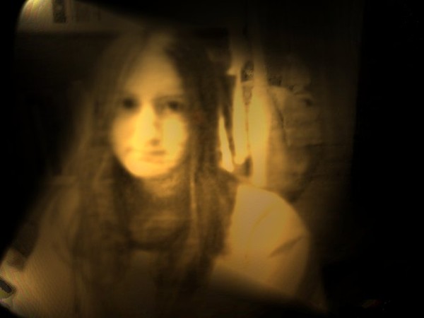 little girl in the dark