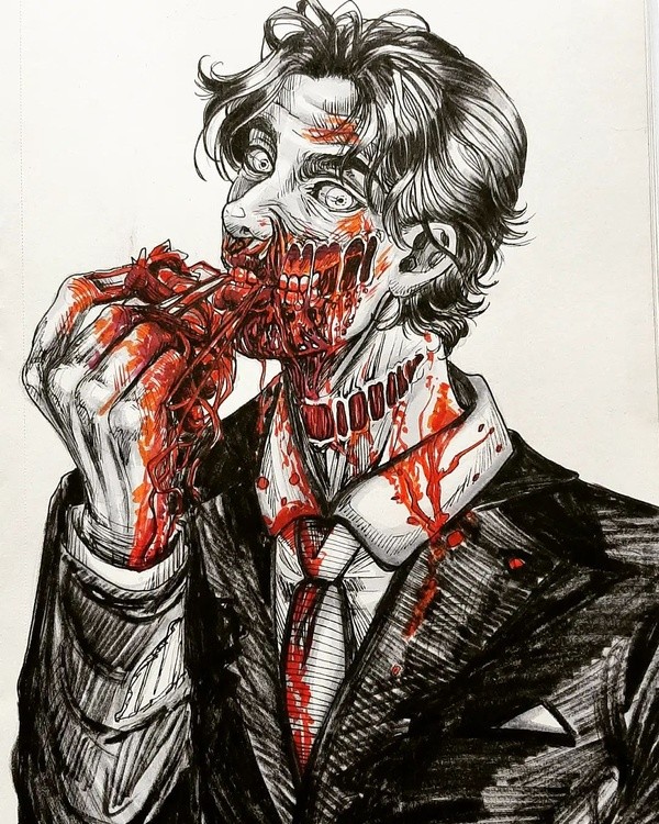 Day 2 of Inktober The prompt was suit and since its October you know I had to make it a lil creepy