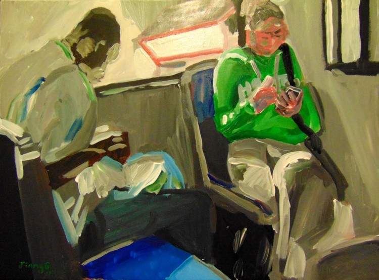 People Riding Light Rail