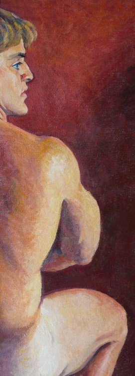 ManPaintingBlondSeated