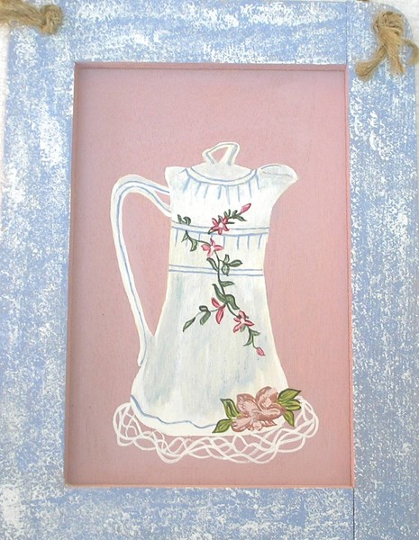 Original Antique Chic Vase Painting