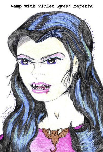 Vamp with Violet eyes Majenta