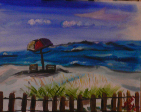 An umbrella at the beach
