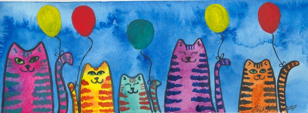 Kittens with balloons