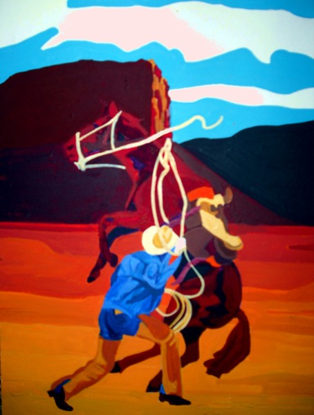 Cowboy Taming Wild Mustang
