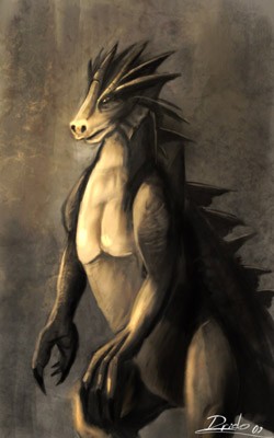 Dragon, sepia tones