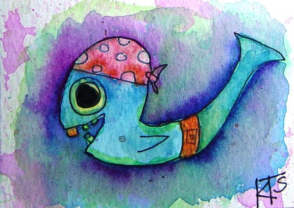 Pirate fishy - ACEO