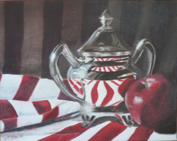Silver Jug with Apple