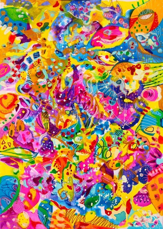 Love universe with sparkles of happiness