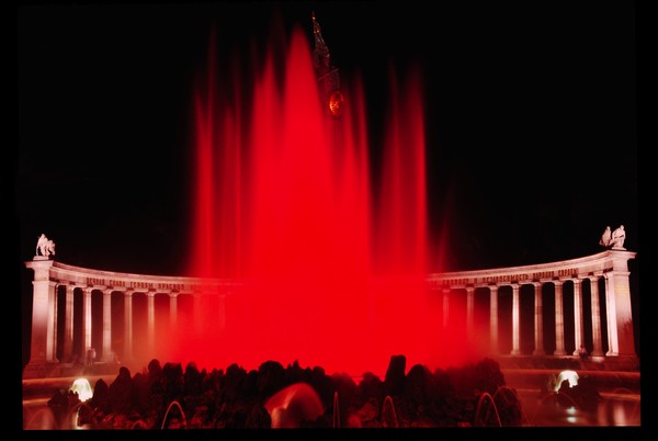 Fountain in red
