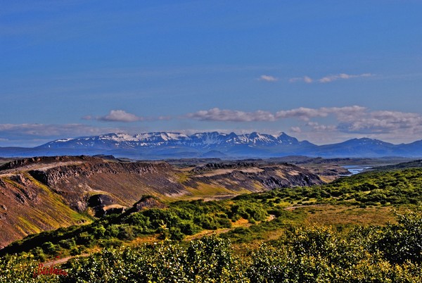 View from a high point in Borgarfjordur!