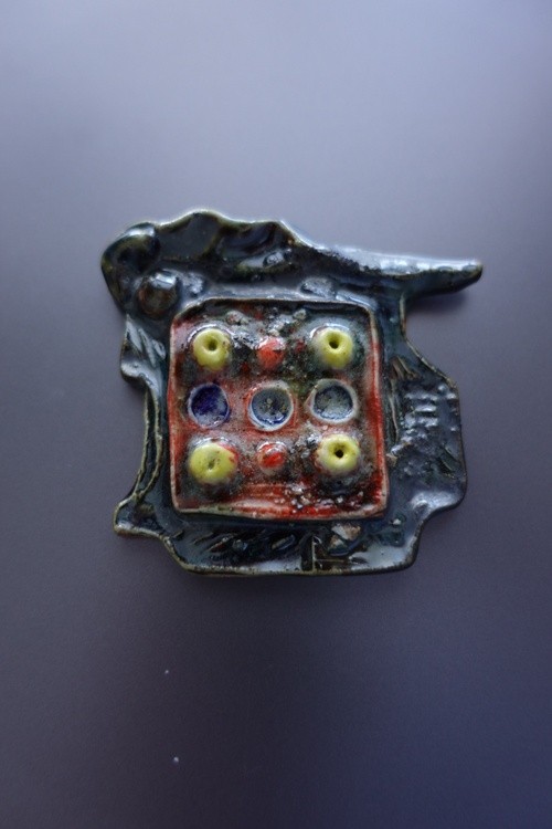 Wearable Jewellery Art Sculpture ,Porcelain Ceramic Pendant  - Fashion- .Gomolka Art Line Studio