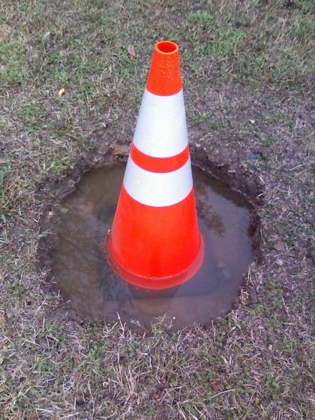 Cone in Mud Hole