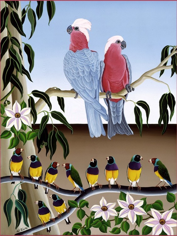 Pink cockatoos