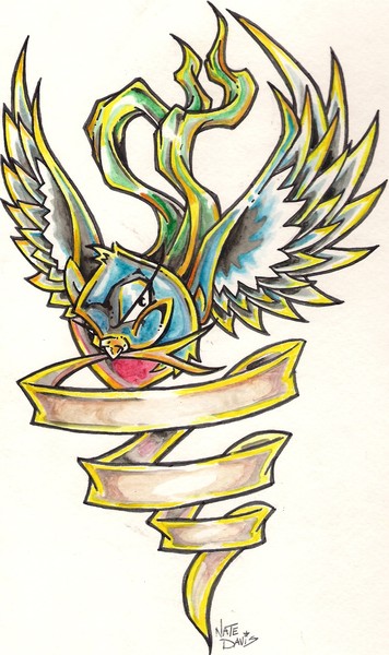 Bird and banner