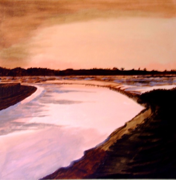 Sunset at the river flats