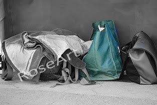 Duffle Bags on Floor- NYC