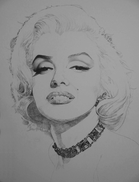 MARILYN Drawing in Progress 30x40