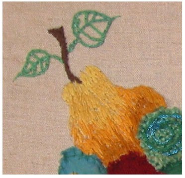 pear- embroidered