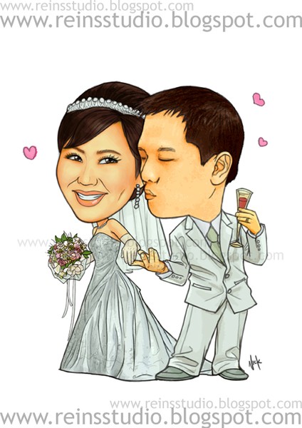 Caricature Wedding Blossom By Reins Studio