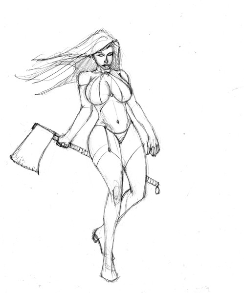 lady death has a big axe...