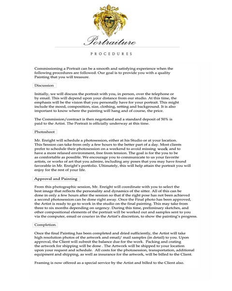 Portrait Commission Procedures