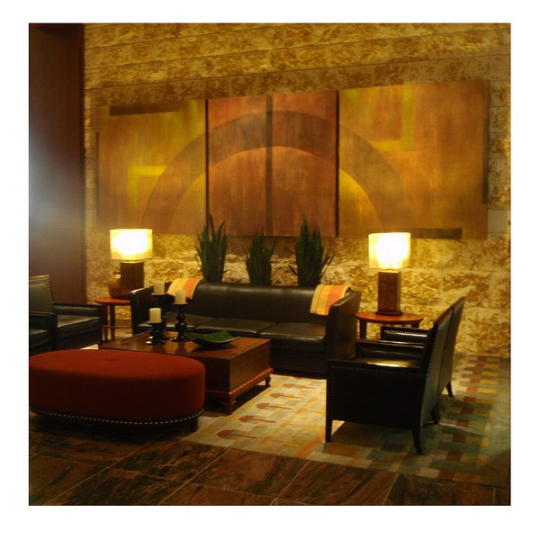 Sheraton Hotel Lobby~ Tryptic Interior View