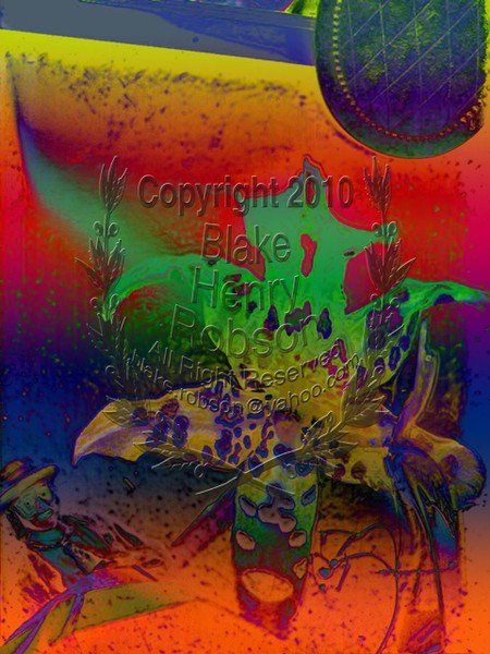 Emmet Kelly Clown and Flower Color Collage