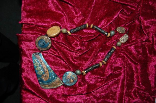 Polymer clay Steampunk necklace