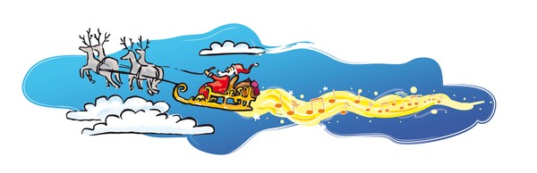 Santa Claus with sleigh