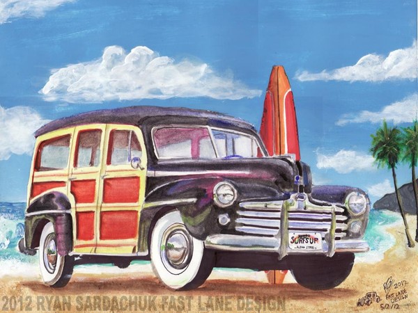 1947 Ford Super Deluxe At A Hawaiian Beach