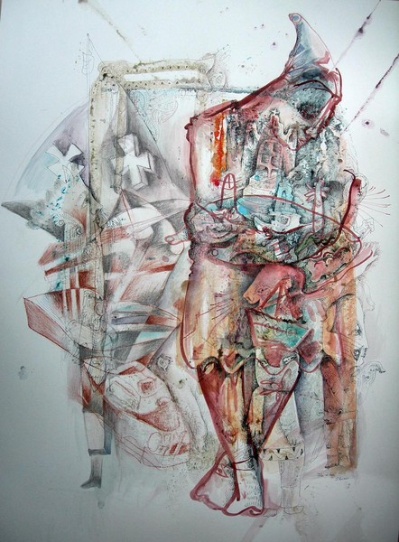Serie ISLA AL SUR X. Técnica dibujo sobre cartulina. 70 x 50 cms. Año 2007