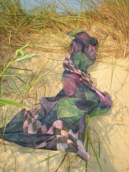 Silk scarf,handpainted-FORM.For women.Gift idea.