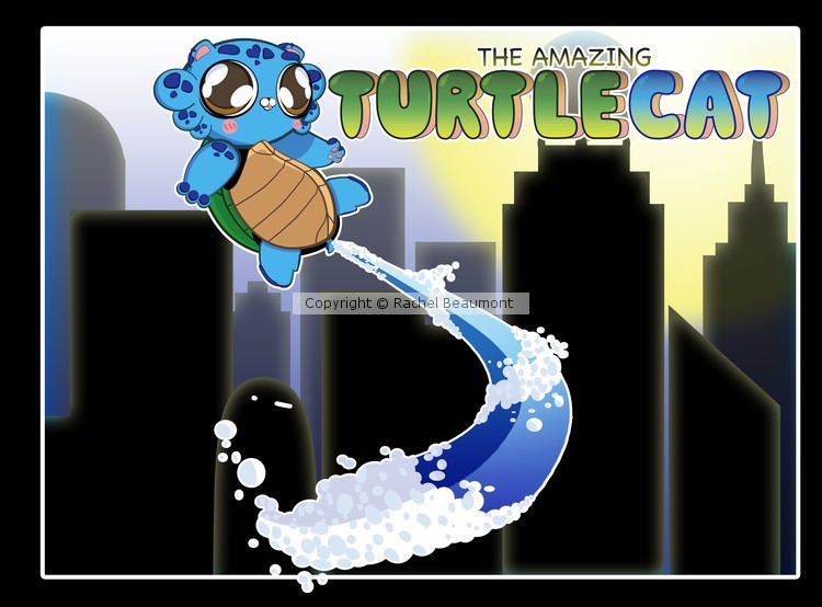 Chibi Big Head Turtlecat over NY