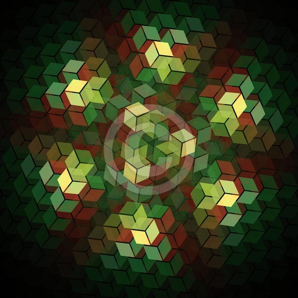 Colourful Cubes Abstract Fractal Design