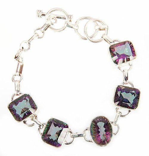 Sterling Silver Mystic Topaz Handmade Bracelet